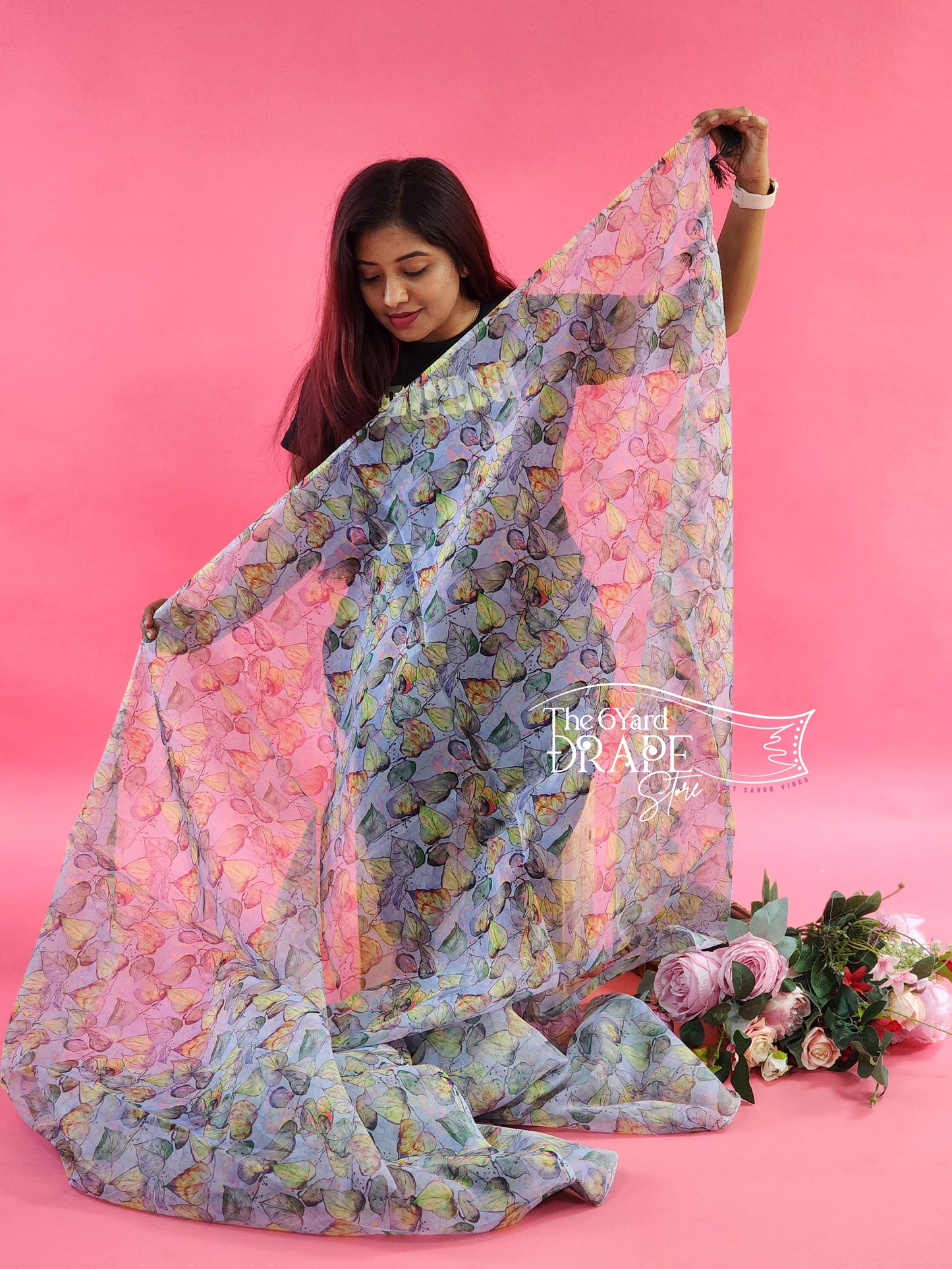 Floral Organza Saree