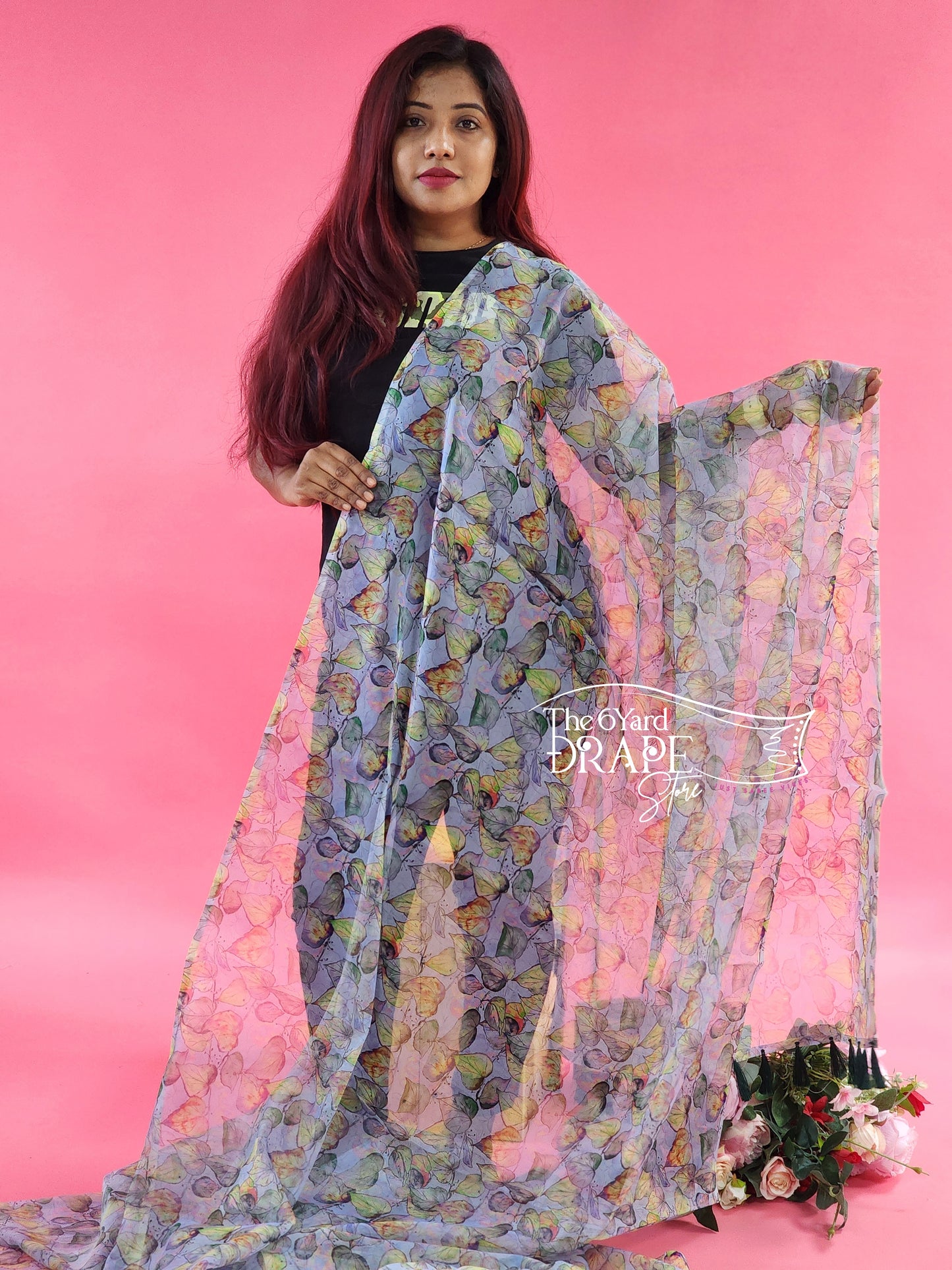 Floral Organza Saree