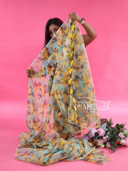 Floral Organza Saree