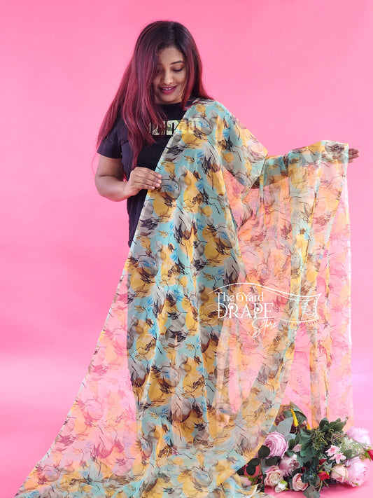 Floral Organza Saree