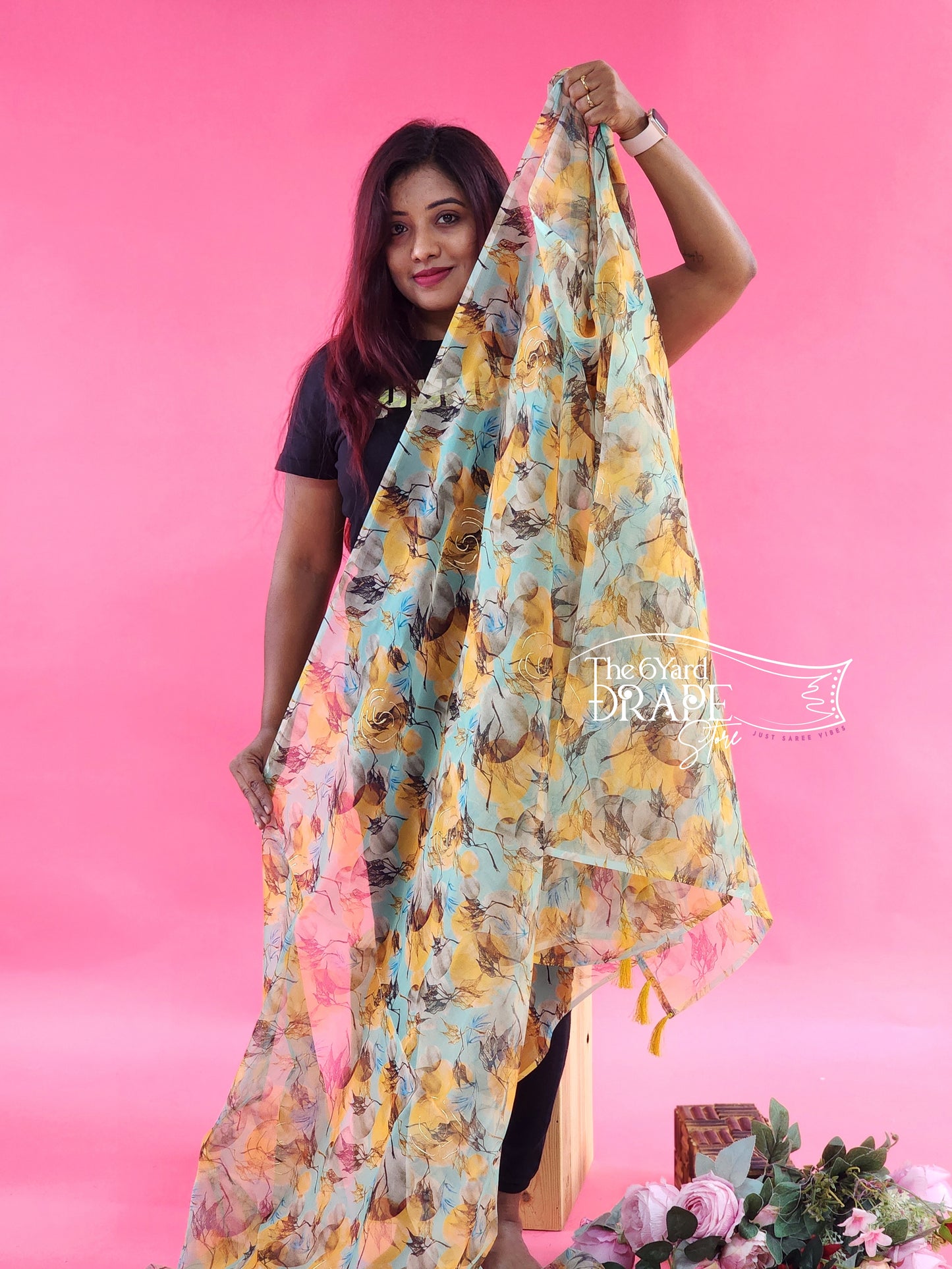 Floral Organza Saree