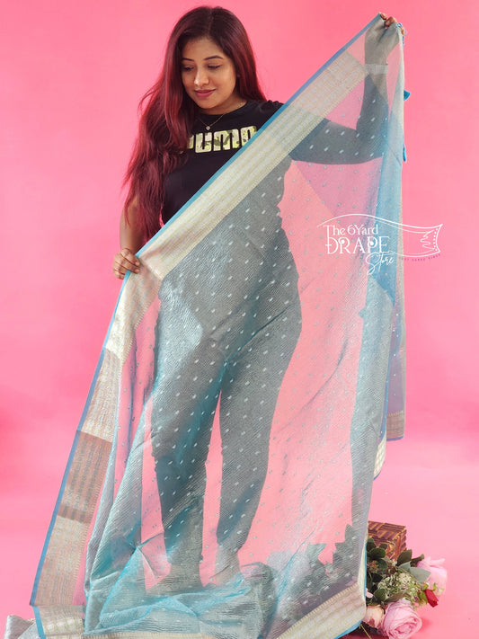 Crushed Butti Tissue Saree